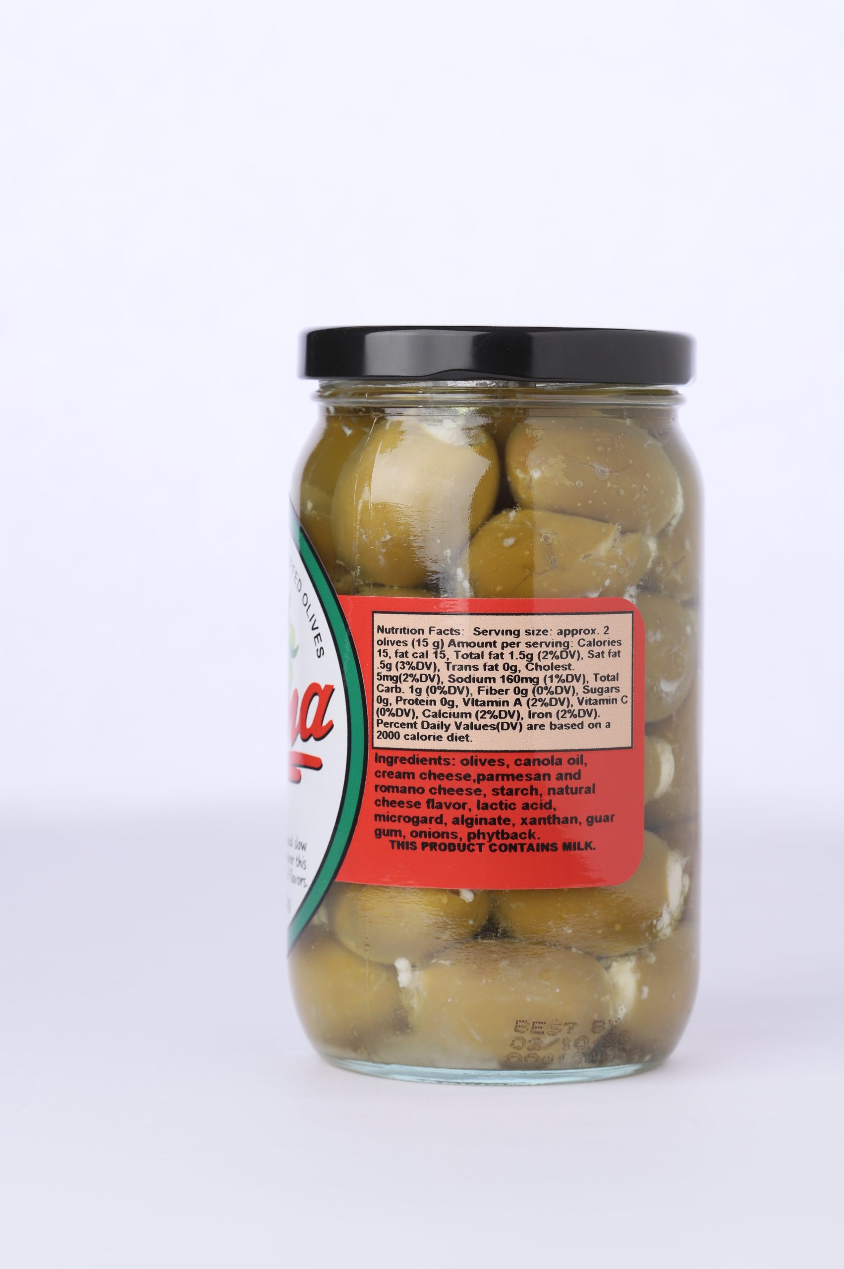 Parmesan Romano Cheese Stuffed Olives 16oz (Case of 12) - Image 2