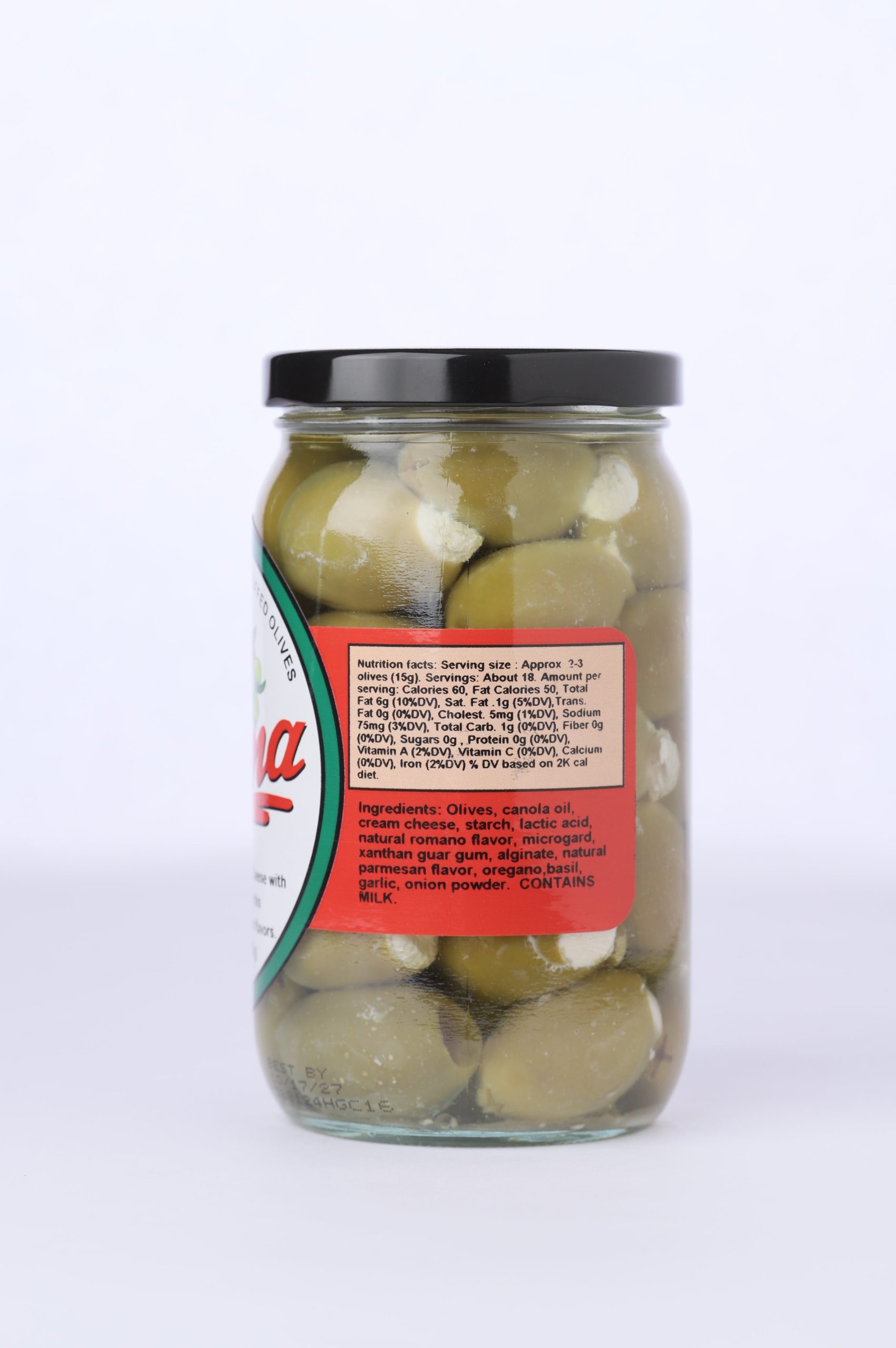 Herb & Garlic Cheese Stuffed Olives 16oz (Case of 12) - Image 2